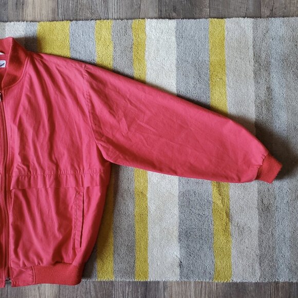 Vtg Oscar de la Renta Red Cotton Blouson Jacket | Large - Picture 4 of 9